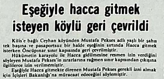 Eşeğiyle hacca gitmek isteyen köylü geri çevrildi