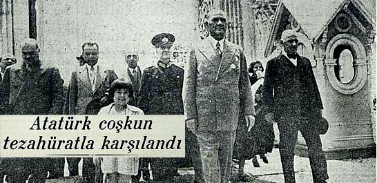 Atatürk coşkun tezahüratla karşılandı
