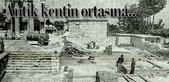 Zeus Tapınağı'nın bahçesine tuvalet temeli