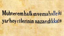 Muhterem Halkın ve mahalle ihtiyar heyetlerinin nazarı dikkatine